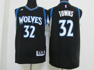 Maillot De Basket Minnesota Timberwolves Karl-Anthony Towns 32 Tissus Sportif Fans Edition Noir